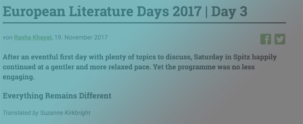 E-READ in European Literature Days 2017