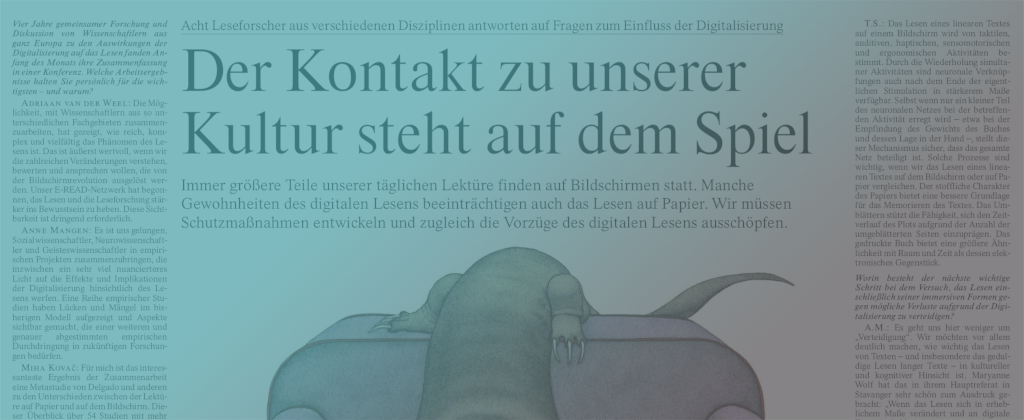 E-READ members interviews in Frankfurter Allgemeine Zeitung.